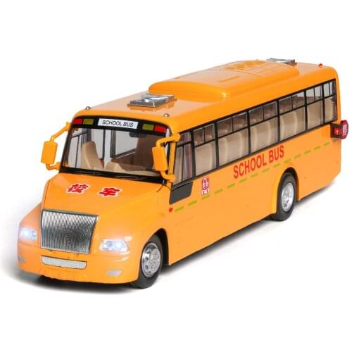 1:32 Alloy Diecast School Bus Music Sound Light Pull-back Return High Simulation Birthday Gift Boy Toys Christmas Present
