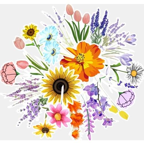 10/50PCS Anime Cartoon Color Flower Girl Kawaii Funny Toy Sticker Decoration Cute Boy Child Laptop Gift Cup Plant