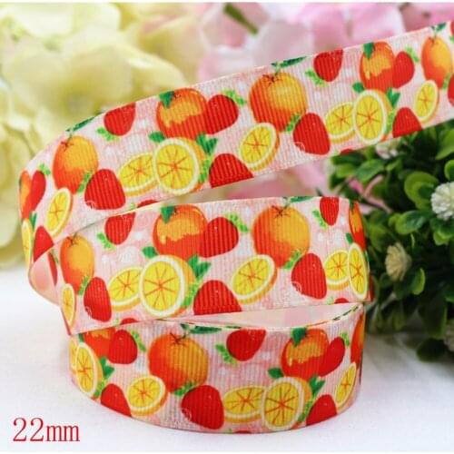165327,(7/8")22mm 10yard/lot Fruit Ribbons Thermal transfer Printed grosgrain Wedding Accessories DIY handmade materials Gift