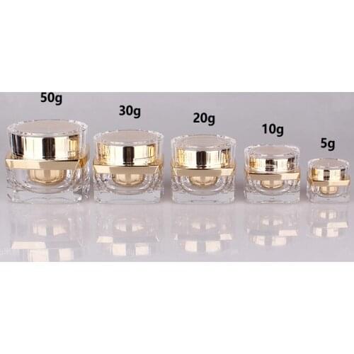 20g/20ml Golden colour Cream Jar,Acrylic Cosmetic Container With Screw Cap,Makeup Sub-bottling,Sample Cream Canister100pcs/lot