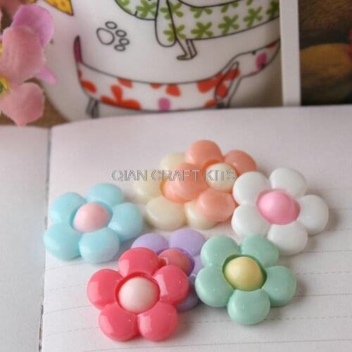200pcs 20mm resin sun flower kawaii jewelry flat back buttons Mix colors cabochons crafts making Scrapbooking charms