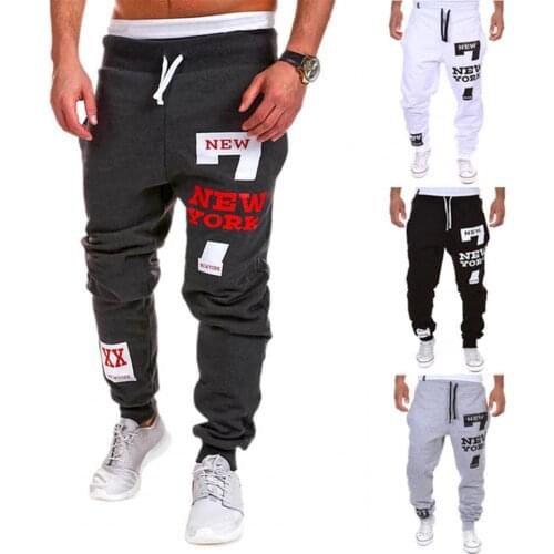 75% HOT SALES!!! Men Casual Jogger Number 7 Printed Letter Drawstring Sweatpants Trousers Pants