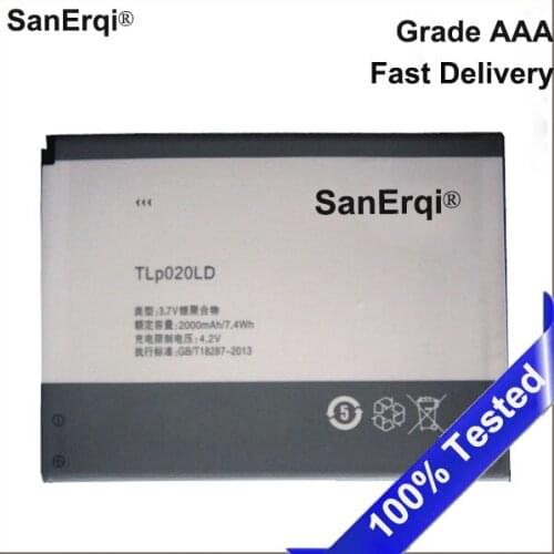 SanErqi 3.8V 2000mAh TLp020LD For TCL P306C P306W P308L P318L P307L P586L P589L P606L Battery