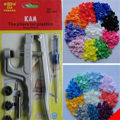All 60 colors T5 Glossy Plastic Snap Button Resin Snaps fastener 900 sets + 1 pc Snaps Plier Kit , KB02