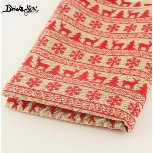 Booksew Christmas Fabric Fat Quarter Meter 50x145cm Tela Composite Sewing Cloth DIY For Cushion Home Decoration Stocking Hat