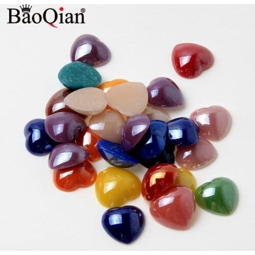 6/8/10/12mm Mixed Heart Stone Crafts Beads Embellishment Flatback Cabochon Scrapbooking DIY Decoration Accessories