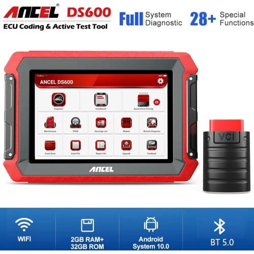 Ancel DS600 All System Engine Scan Tools OBD2 Diagnostic Scanner Active Test ECU Coding TPMS Coding AF Adjust DPF ABS Oil OBD 2