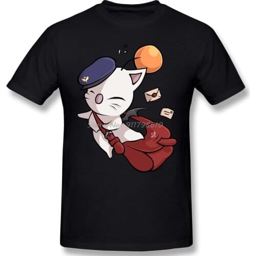 Delivery Moogle T-Shirt Funny Final Fantasy Clothes Humor T Shirt Anime Men Tee Streetwear Harajuku