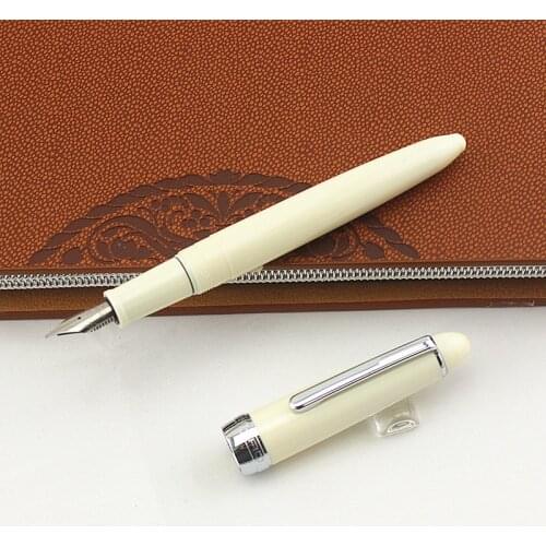 Nice Silver clip Fountain Pen Transparent Fine Nib 0.5mm Ink Pens for Student School and Office Supplies Stationery