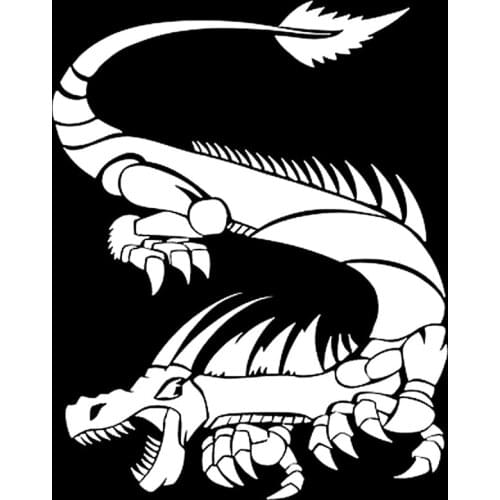 Dragon Bone Cartoon Art Decals High Quality Car Window Decoration Personality Pvc Waterproof Decals Black/white, 15cm*12cm