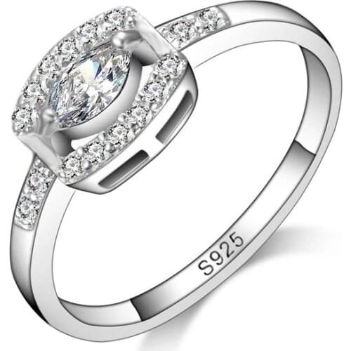 Exquisite Original 925 Sterling Silver Wedding Band Ring for Women Shining 5A Cubic Zircon Inlay Paved Wedding Engagement Bague