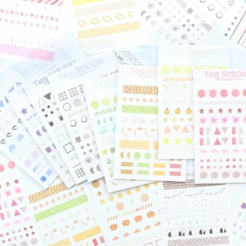 Domikee classic cute paper decoration diary tag stickers accessories kawaii kids DIY planner label set stationery 2pages