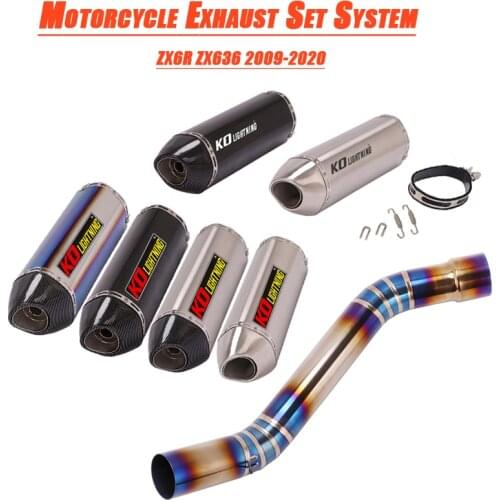Motorcycle Refit Middle Pipe Lossless Link Exhaust Silencer Tubes Set System For Kawasaki Ninja Zx636 Zx-6r Zx6r 2009-2020