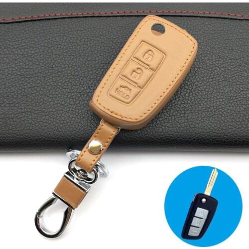 Leather Car Key Cover for Nissan Qashqai X-trail Murano Maxima Altima Juke Geniss QUEST Livina Tiida Key 3 Button Accessories