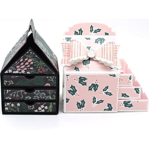 KSCRAFT Milk Carton Box With Drawers Metal Cutting Dies Stencils for DIY Scrapbooking Decorative Embossing DIY Paper Cards