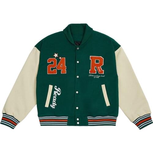 Vintage Baseball Jacket Men Women Oversized Bomber Jacket 2021 Letter Embroidery Casual Varsity Jacket Unisex High Street Coat