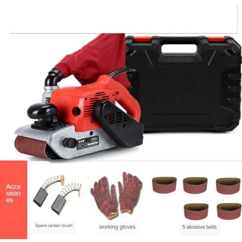 220V Aluminum Body Belt Sander Portable Sanding Polishing Machine Woodworking Surface Sander 1600W 610x100MM 500M/MIN Y