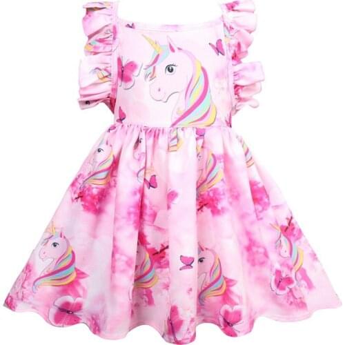 Summer Princess girl dresses unicorn kids clothing sleeveless party layer baby girls dresses 2019 hot child dresses frocks