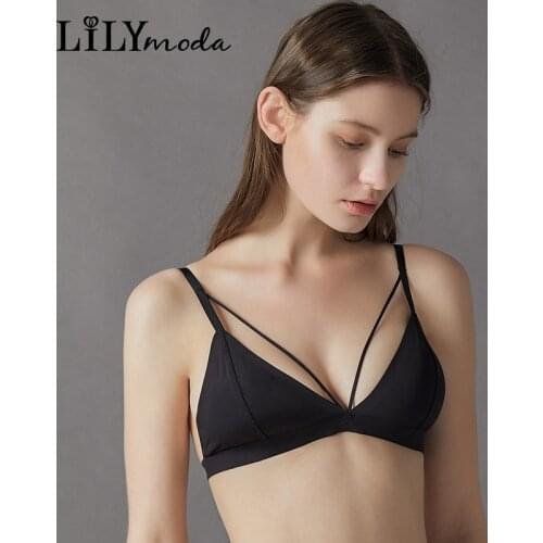Lilymoda Hot Bra Women Sexy Brassiere Wire Free Triangle Bralette Female Soft Underwears Lady Seamless Lingerie Crop Tops Plunge