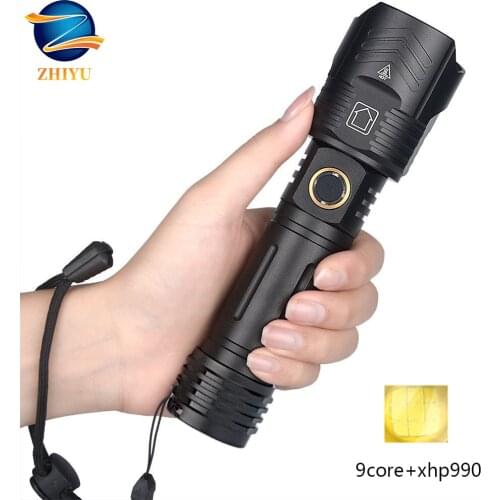 ZHIYU Powerful Light XHP99 LED Flashlight 26650Battery USB Rechargeable Zoomable Waterproof Torch Fishing Portable Camping Light