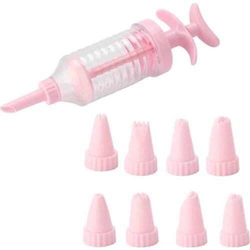 1 Set Pastry Nozzle Kit Food Grade Safe Pink DIY Baking Cake Decorating for Kitchen