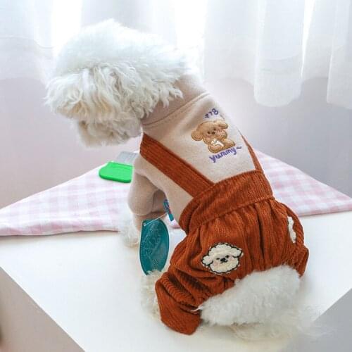 Pet Clothes Dog Warm Strap Pants Teddy Bear Costume Dog Clothes for Small Dogs Jumpsuit for Dogs