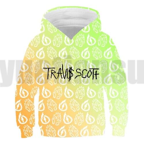 3D Lounge Wear Childrens Sweatshirt Travis Scott Hoodie Kids Streetwear ASTROWORLD Anime Plus Velvet Pullover Hip Hop Clothing