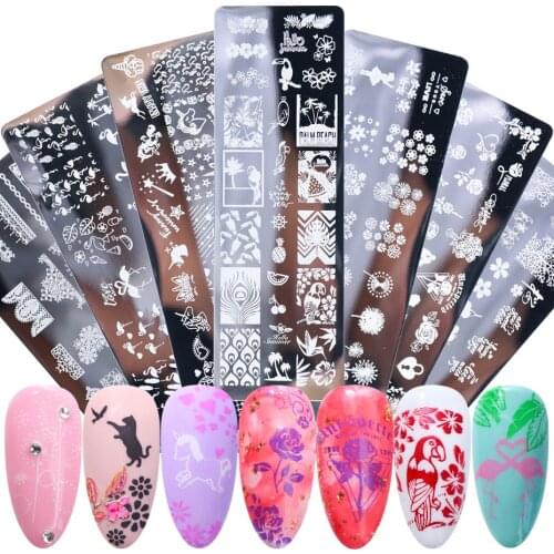 Nail Stamping Plates Floral Valentines Day Butterfly Petal Stainless Steel Template Nail Art Image Texture DIY Plate Tools