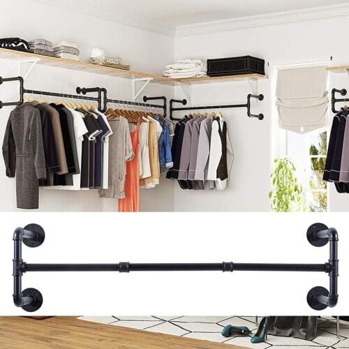 Clothing Hanging Pipe for Living Room Cloakroom Wardrobe Wall Mounted Tube Clothes Organizers
