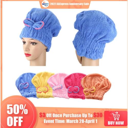1pc Microfibre Bowknot Wrap Towel Quick Hair Drying Bath Spa Bath Towels Bathroom Bath Womens Bathing Tools Bathroom Accessories
