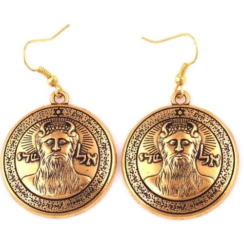 Unisex Earrings Great God Sigils Pattern Solomon Viking Style Jewelry With Hexagram Religious Amulet Dropshipping