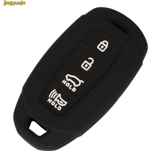 Jingyuqin Remote Car Key Silicone Case For Hyundai Sonata Kona Ix25 i30 Solaris Azera ELANTRA GRANDEUR Verna Lafesta Santafe 4BT