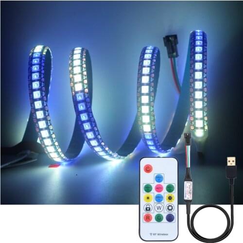 DC5V USB WS2812B Led Strip WS2812 Individually Addressable Pixel Light With USB 14Key RF Controller Kit For Home Bedroom Decor