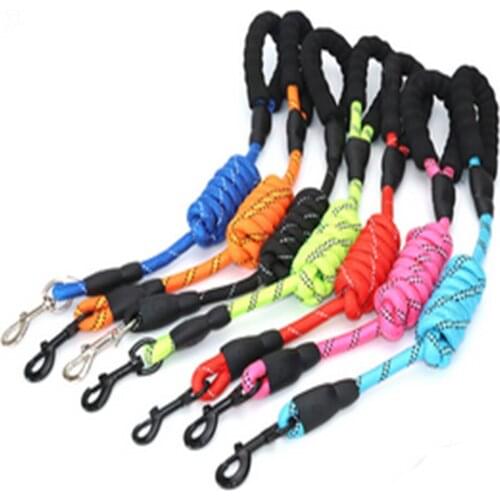 Pet supplies reflective traction rope nylon multicolor dog leash dog leash dog medium and large dogs