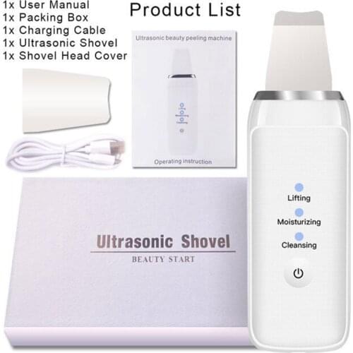 Ultrasonic Skin Scrubber Acne Blackhead Removal Face Cleaning Exfoliating Peeling Spatula Face Skin Scrubber Lift Machine