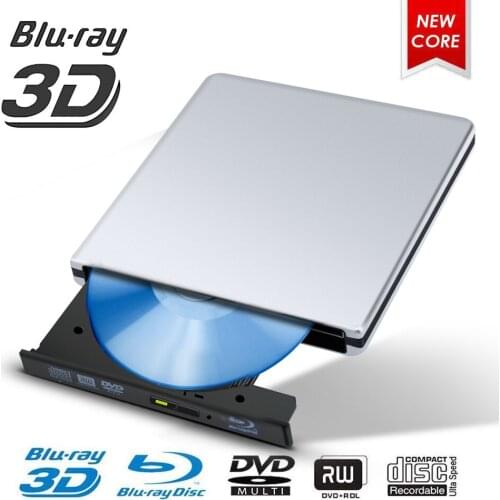 Blu-ray USB 3.0 External BD/CD/DVD Drive Burner For Mac/Windows 10/Laptop/PC Optical Drive Player Write
