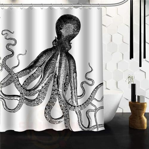 Custom Octopus Steampunk Ocean Shower Curtain 60 x 72" 66 x 72" 48 x 72" - Bathroom Decor (Fabric Shower Curtain)