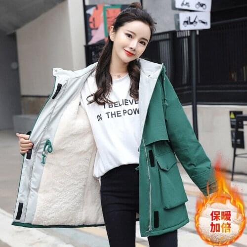 Womens winter coat new Korean loose plus velvet cotton jacket thick temperament was thin and versatile jacket