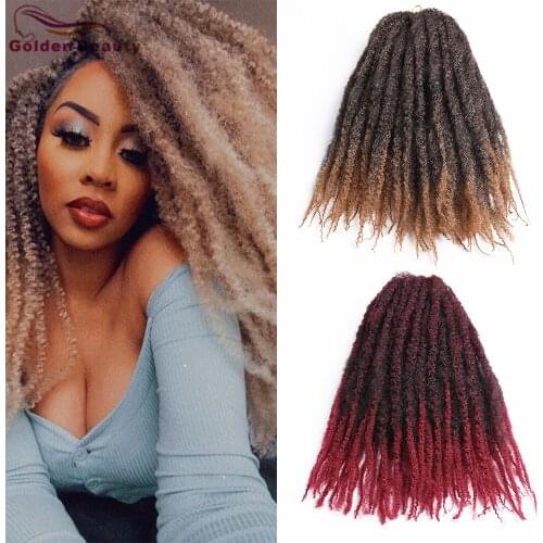 18'Soft Afro Kinky Twist Ombre Synthetic Braiding Hair Crochet Marly Braids Hair Extensions Blonde Grey Red Black Golden Beauty