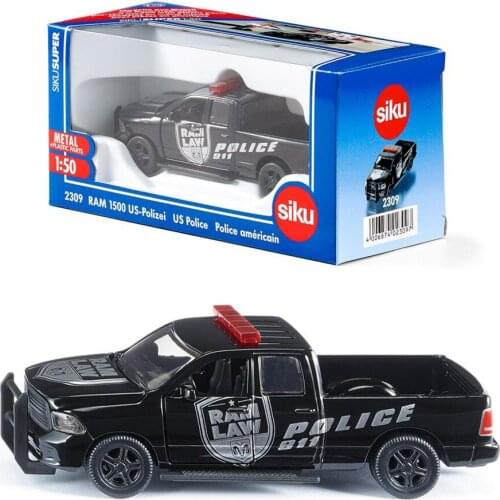 1/50 Siku 2309 Die-casts Dodge1500 Pick up Model Cars USA Cop Car Vehicle Toys for Children