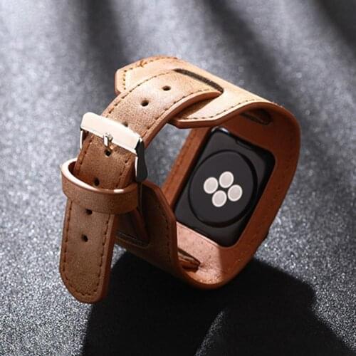 1Pcs Stylish Smart Watch Band 38/40/42/44mm Soft Faux Leather Replacement Strap Belt Watchband For iWatch Accessories