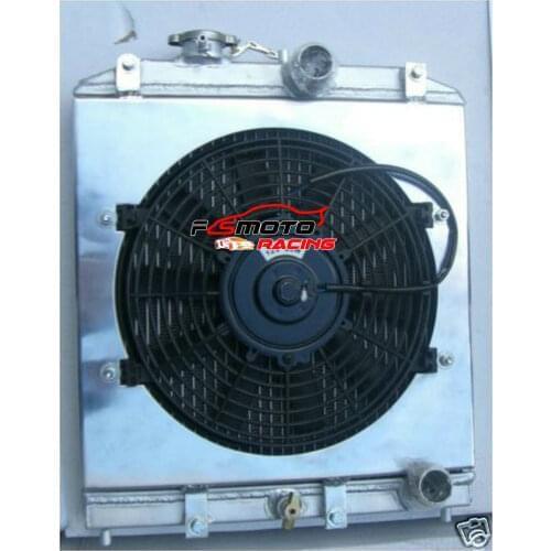 4 Row 32mm pipe Aluminum Alloy Radiator + Shroud+FAN For Fit Honda Civic EK EG B16 B18 MT 1992-2000 93 94 95 96 97 98 99