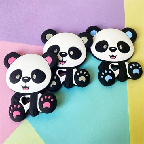 5/10PCS Animal Panda Silicone Teether Food Grade Baby Teething Gift Chewing Toddler Toys Rodent Accessories