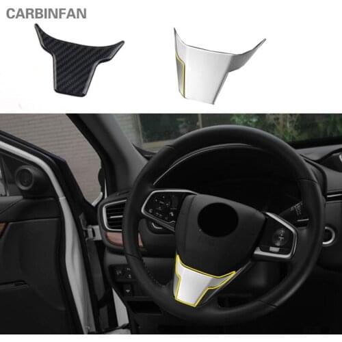 Car Sticker ABS Carbon Fiber Steerig Wheel Cover Trim Interior Stickers Car Styling For Honda CR-V CRV 5th 2017 2018 C639