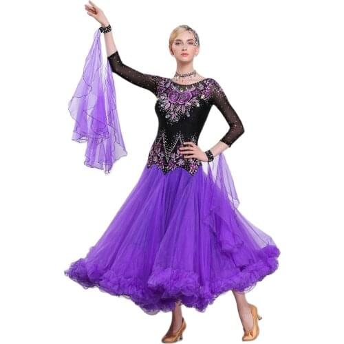 B-16243 Custom ladies waltz Tango standard flamenco ballroom dance competition dresses customized smooth modern dance dress