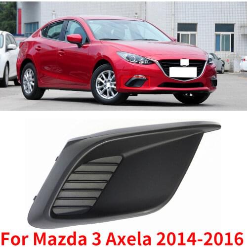CAPQX For Mazda 3 Axela 2014-2016 Front Bumper Fog Light Cover Grilling Fog Lamp Frame Plate Garnish Shell Hood Trim Lid