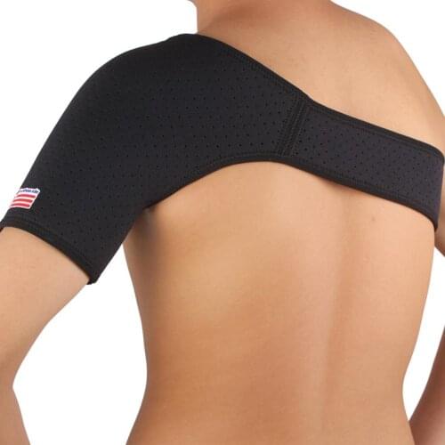Breathable Shoulder Back Support Brace Strap Guards Single Shoulder Protector Wrapper for Gym Sports