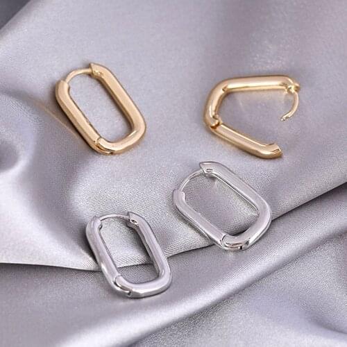 GorGor Clip Earrings Women Copper Material Pattern Geometric Circle Simplicity Noble Anniversary Trendy Jewelry DKE-1129