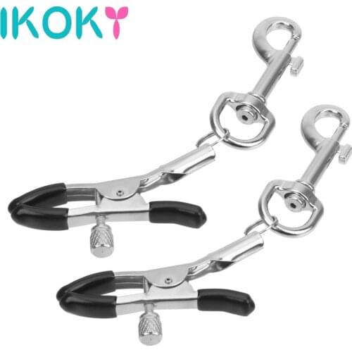 IKOKY 1 Pair Sex Toy for Couples SM Game Female Orgasm Sexy Breast Clamp Stimulator Teaser Games Metal Clips Nipple Clamps