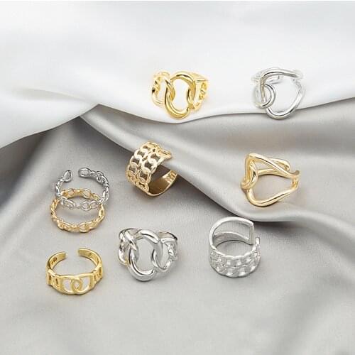 New Design Irregular Cross Shaped Ring Opening For Women Girls Fashion Simple Style Geometric Finger Jewelry Party Gifts